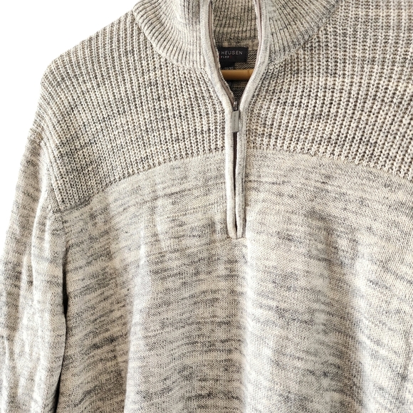 Van Heusen Flex Grey Heather Zip Sweater - Picture 5 of 6